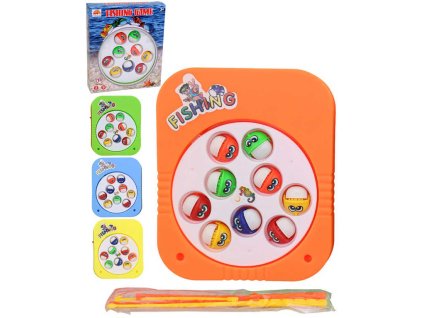 Hra chytání rybiček dětský rybolov na baterie 9 rybiček 4 barvy plast