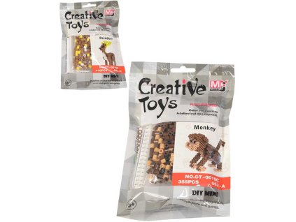 Korálky barevné mozaika 3D objekty zvířátka set s doplňky 6 druhů v sáčku