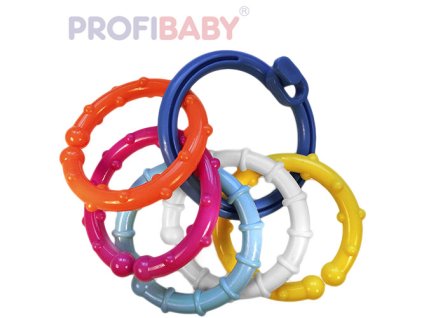 PROFIBABY Kroužek baby plastový s přívěsky chrastítko v sáčku