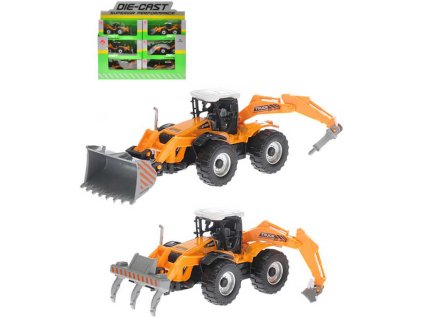 Stroj stavební žlutý 17cm na baterie zpětný chod Světlo Zvuk kov 6 druhů