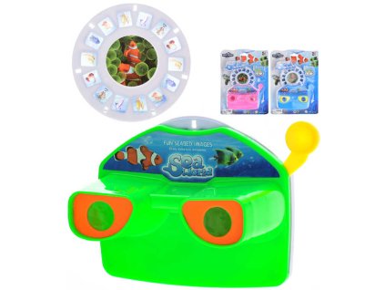 Foťák s promítáním zvířátka mořský svět set se 2 stereo kotoučky plast 3 barvy