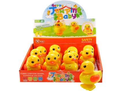 Kachnička skákací natahovací na klíček 8cm otáčecí hlavička plast