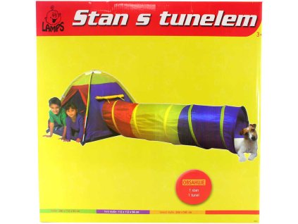 Stan s tunelem (domeček) prolézací domek pro děti 280 x 112 x 94 cm