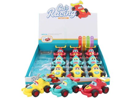 Baby autíčko formule barevná 10cm na setrvačník 3 barvy plast