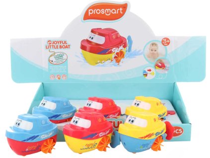 Baby lodička do vany s obličejem natahovací 10cm do vody 3 barvy plast