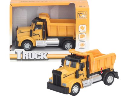 Auto nákladní 14cm žlutá sklápěčka na baterie Světlo Zvuk v krabici