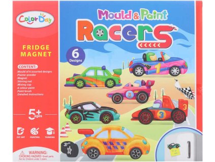 Výroba magnetů Závodní auta kreativní set dekorace v krabici