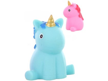 Svíticí jednorožec 7cm na koupání do vany do vody na baterie Světlo 2 barvy