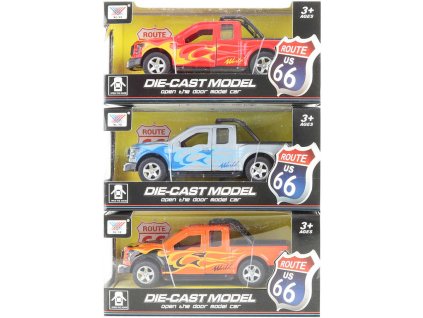 Auto Jeep 12cm model kovový zpětný chod 3 barvy v krabici