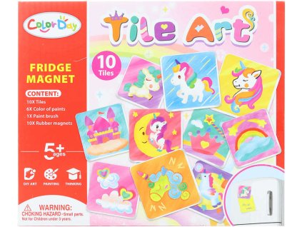 Výroba magnetů na lednici kreativní set se štětcem a barvičkami v krabici