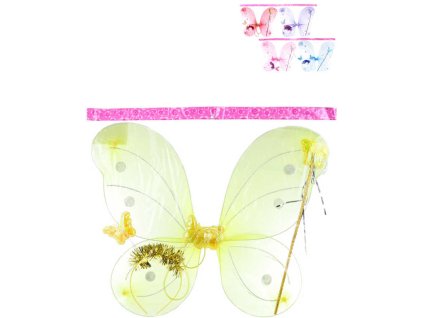 KARNEVAL Křídla třpytková motýlí s doplňky 5 barev *KARNEVALOVÝ DOPLNĚK*