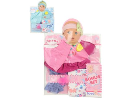 Oblečení pro panenku 40cm set s plínkami a dudlíkem 2 barvy