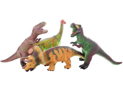 Dinosaurus 26cm gumové zvířátko na baterie Zvuk 4 druhy