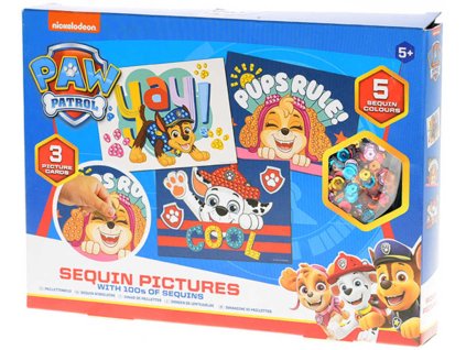 Mozaika Tlapková Patrola 3 obrázky kreativní set s flitry a lepidlem