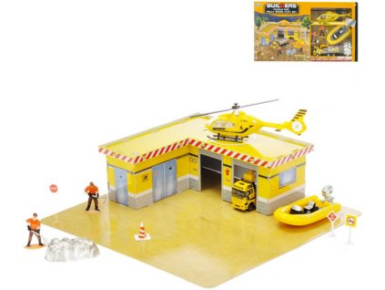 Stavební puzzle set 33ks + 2 auta kov 11-17cm s doplňky v krabičce