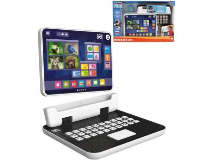 Baby Můj první tablet naučný 2v1 notebook na baterie pro miminko Světlo Zvuk