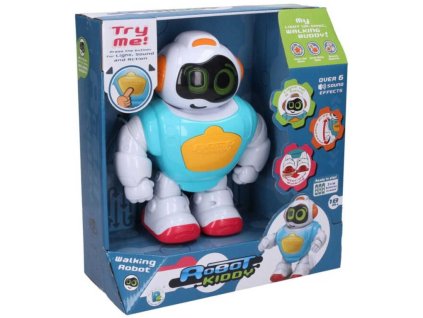 Robot baby Kiddy chodící s efekty na baterie Světlo Zvuk plast