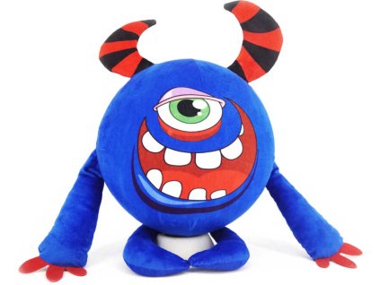 PLYŠ Baby míč nafukovací plyšový 30cm rohatý balónek Kyklop