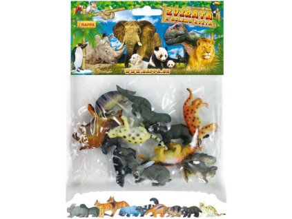 Zvířata divoká lesní 3-6cm plastové figurky zvířátka set 10ks v sáčku