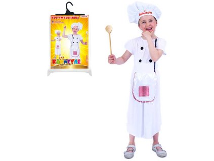 KARNEVAL Šaty kuchařka vel. M (116-128 cm) 6-8 let KOSTÝM