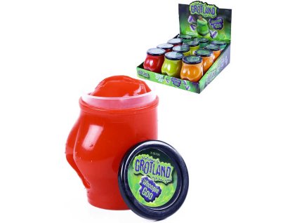 Hmota zábavná prdící v kelímku ve tvaru zadku dětská žertovinka 4 barvy