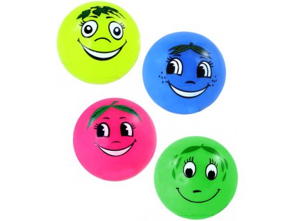 Míček smajlík ovoce s úsměvem 5,2cm se světlem 4 druhy