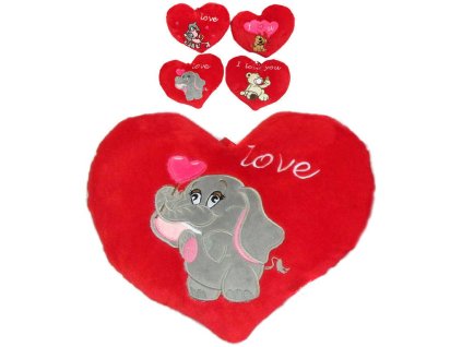 PLYŠ Srdíčko Love se zvířátkem 48cm 4 druhy *PLYŠOVÉ HRAČKY*