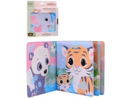 JOUECO Baby knížka zvířátka pískací na koupání do vany pro miminko plast