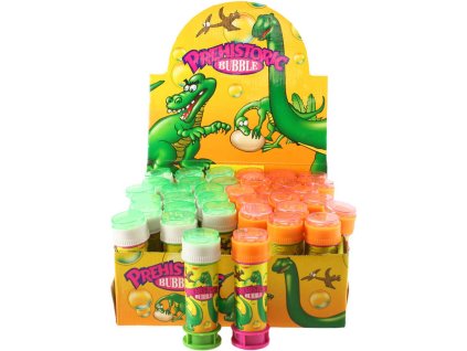 Bublifuk Dinosauři 12cm dětský bublifukovač s hrkávkou bludiště 50ml 2 barvy