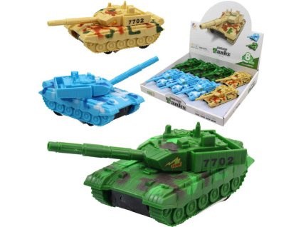 Tank obrněné vozidlo na setrvačník 16cm na baterie Světlo Zvuk 3 barvy