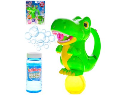 Bublifukovač pistolka s náplní 118ml dinosaurus 20cm na baterie Světlo
