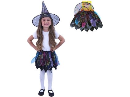 KARNEVAL Šaty čarodějnice halloween sukýnka tutu + klobouk KOSTÝM