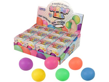 Míček mačkací strečový 7cm antistresový 6 barev v sáčku