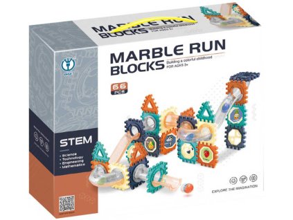 Kuličkodráha Marble Run Blocks 2D/3D stavebnice 66 dílků v krabici