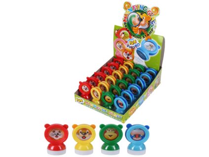 Razítko zvířátko lupa 2v1 dětské tiskátko 4 druhy plast