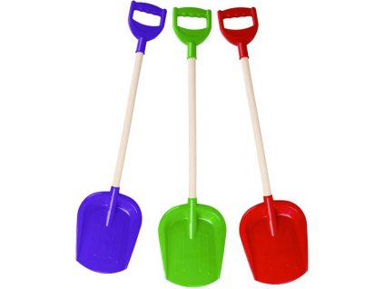 Lopata plastová s dřevěným úchytem 75cm 3 barvy