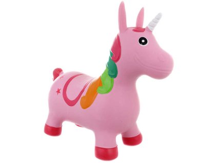 Baby hopsadlo gumové Jednorožec růžový set skákadlo s pumpičkou