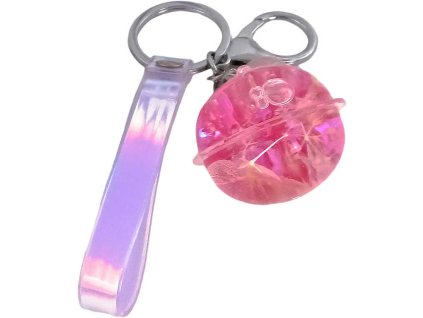 Klíčenka kulička 4cm se třpytkami přívěšek s karabinkou na klíče 6 barev v sáčku