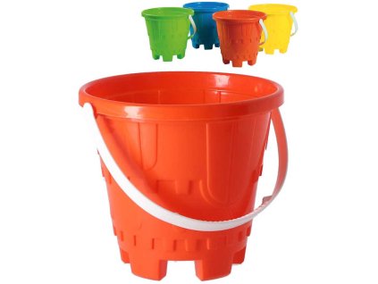 Kyblík barevný na písek formička 2v1 hrad 17cm 4 barvy plast
