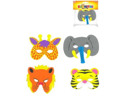 KARNEVAL Maska zvířátko set 2ks různé druhy *KARNEVALOVÝ DOPLNĚK*