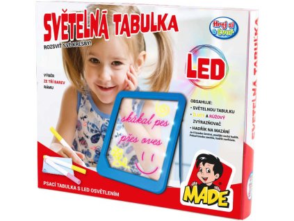 Tabulka světelná kreslicí set s fixy a hadříkem na baterie LED Světlo 3 barvy