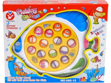 Hra chytání rybiček dětský rybolov na baterie rybka různé barvy