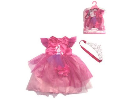 Oblečení pro panenku 45cm set šatičky s čelenkou v sáčku
