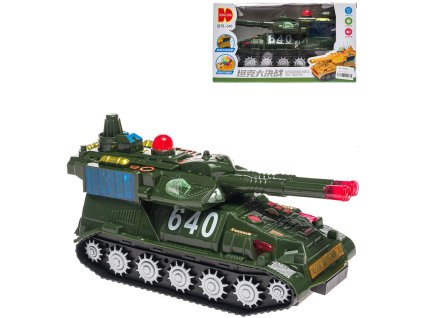 Tank plastový s efekty na setrvačník na baterie Světlo Zvuk v krabici 3 barvy
