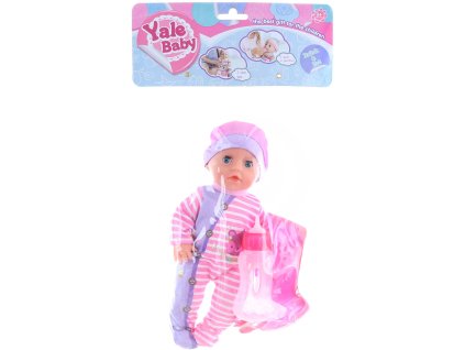 Miminko 27cm čůrací panenka set s kojeneckými doplňky 4ks tvrdé tělíčko