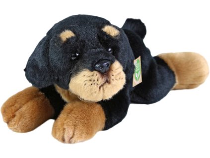 PLYŠ Pejsek rotvajler ležící 32cm Eco-Friendly *PLYŠOVÉ HRAČKY*