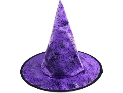 KARNEVAL Klobouk čaroděj fialový pavučina dětský KARNEVALOVÝ DOPLNĚK