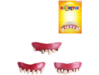 KARNEVAL  Zuby upír gumové 3 druhy *KARNEVALOVÝ DOPLNĚK*