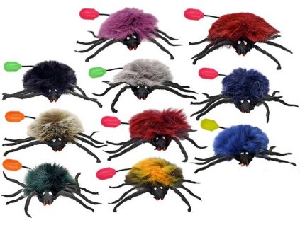 Pavouk 10cm chlupatý skákací retro 10 barev