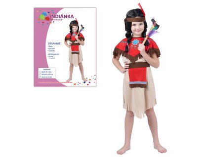 KARNEVAL Šaty INDIÁNKA vel.M (120-130 cm) KOSTÝM